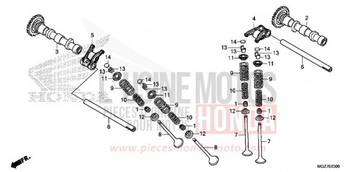 ARBRE A CAMES/SOUPAPE CB500XAF de 2015